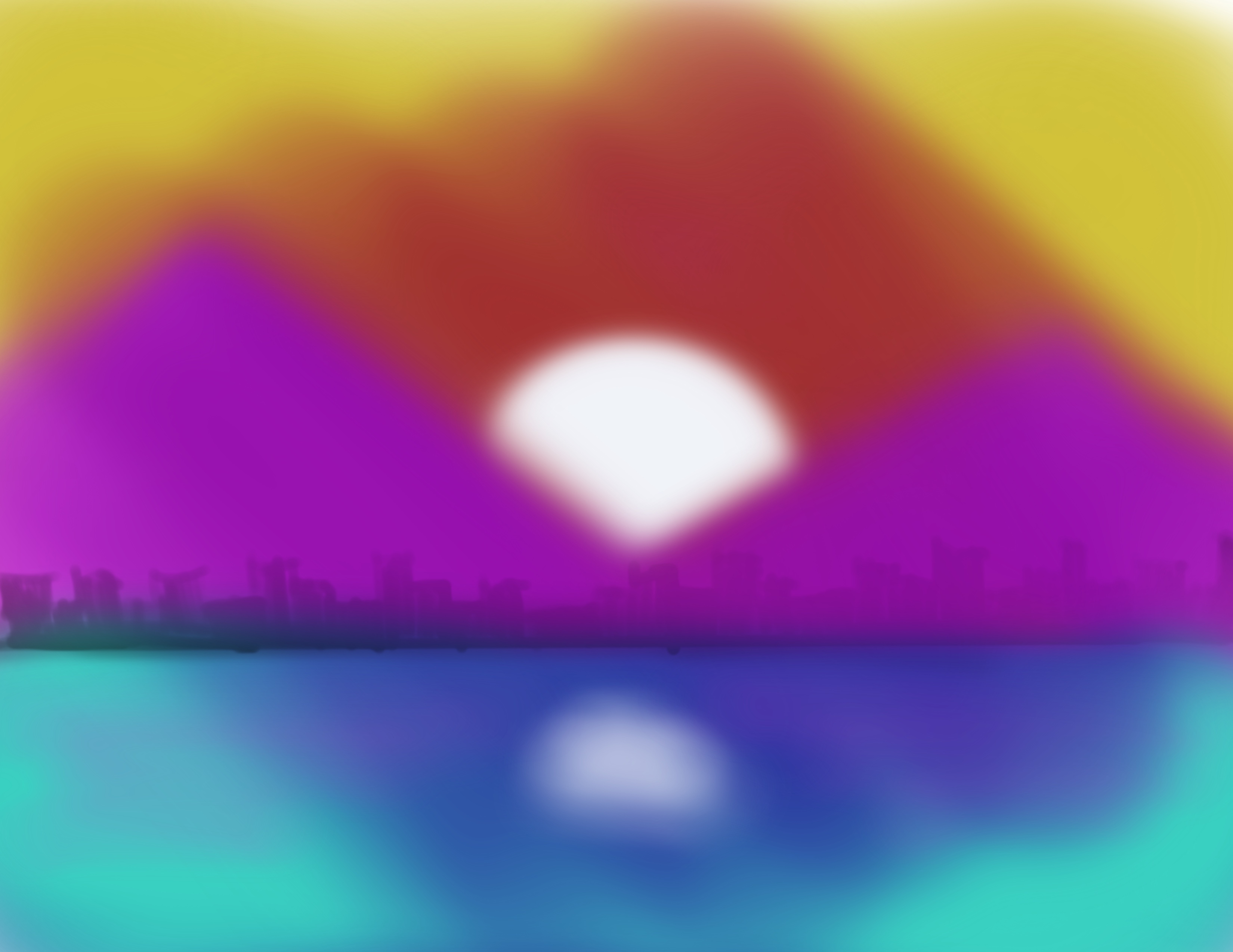 minimalist painting of a colorful sunrise