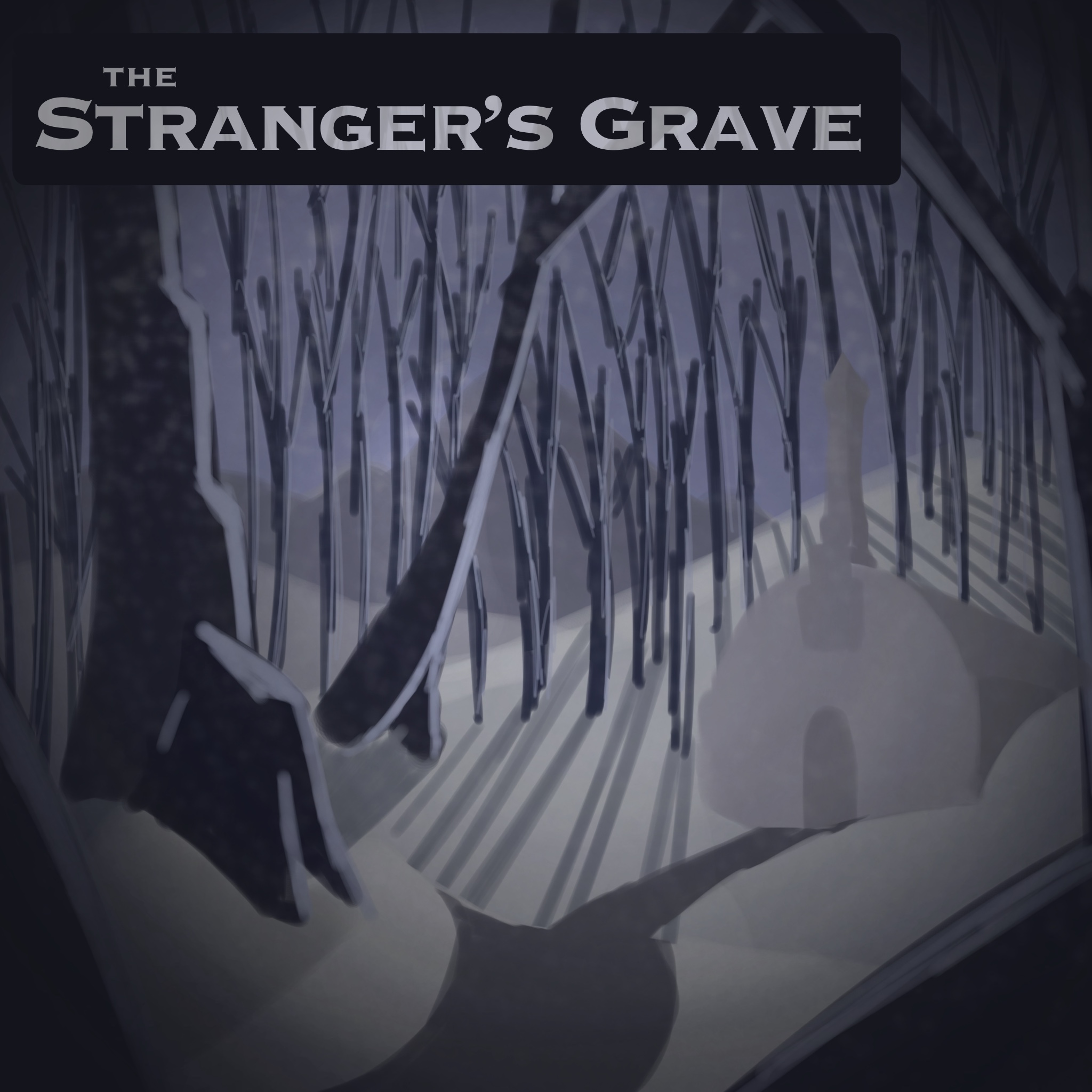 the entrance to a mausoleum is tucked amidst a snowy forest