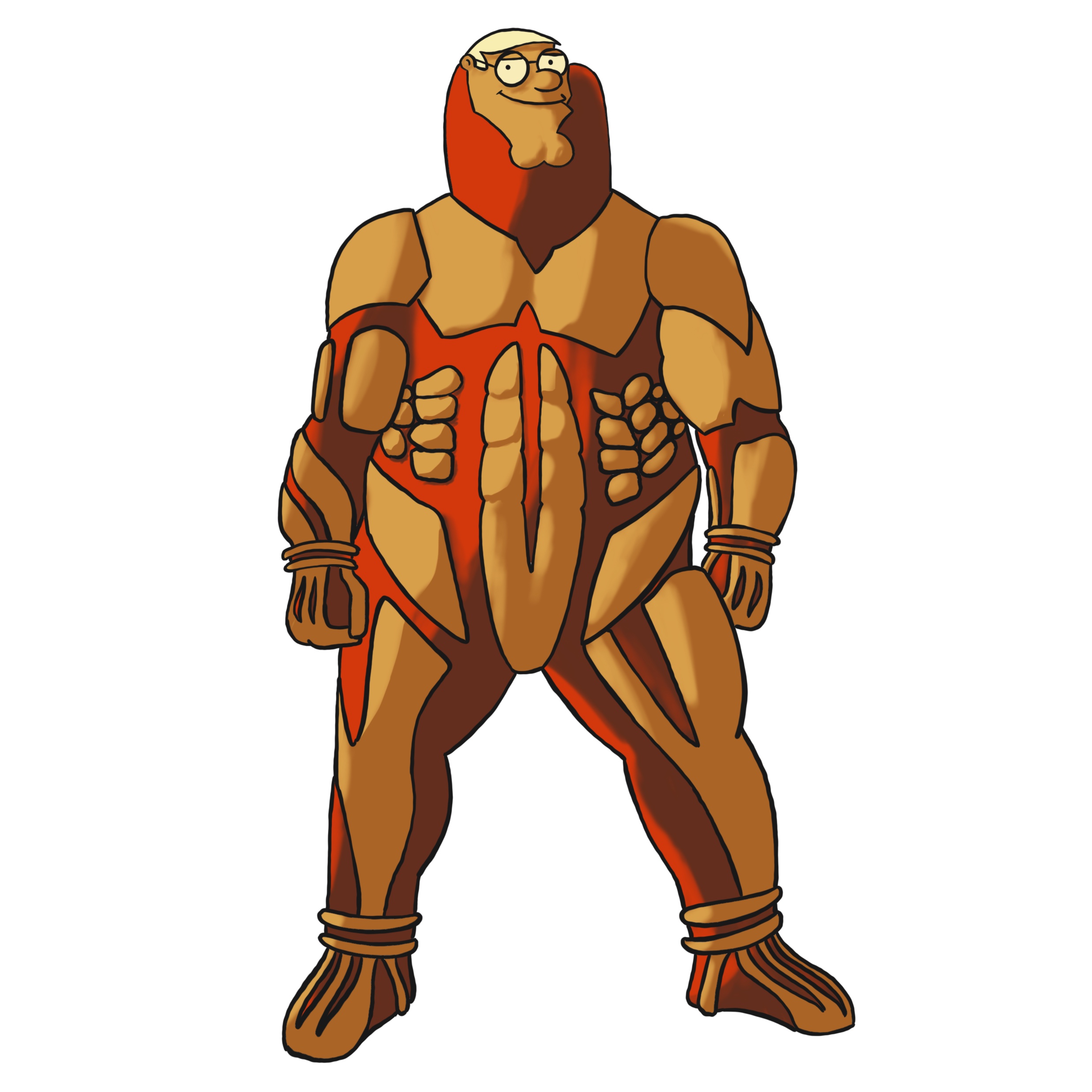 the character Peter Griffin from Family Guy reimagined as a titan from the anime Attack on Titan
