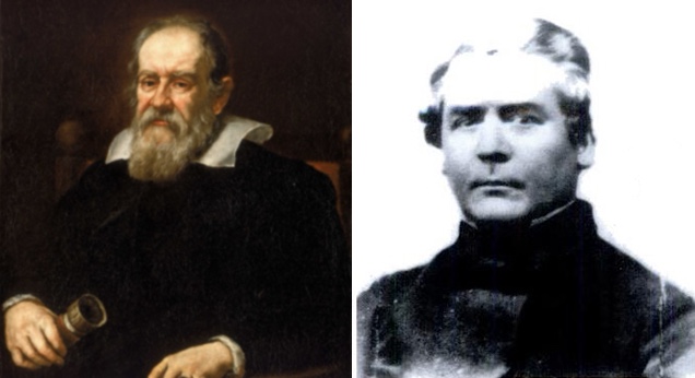 the profiles of Galileo Galilei and Samuel Rowbotham